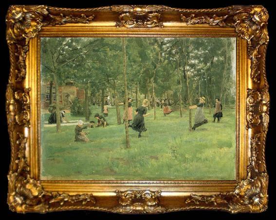 framed  Max Liebermann Children Playing, ta009-2